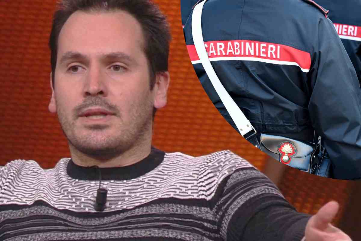Andrea Sempio intervistato in tv e in alto carabinieri in divisa