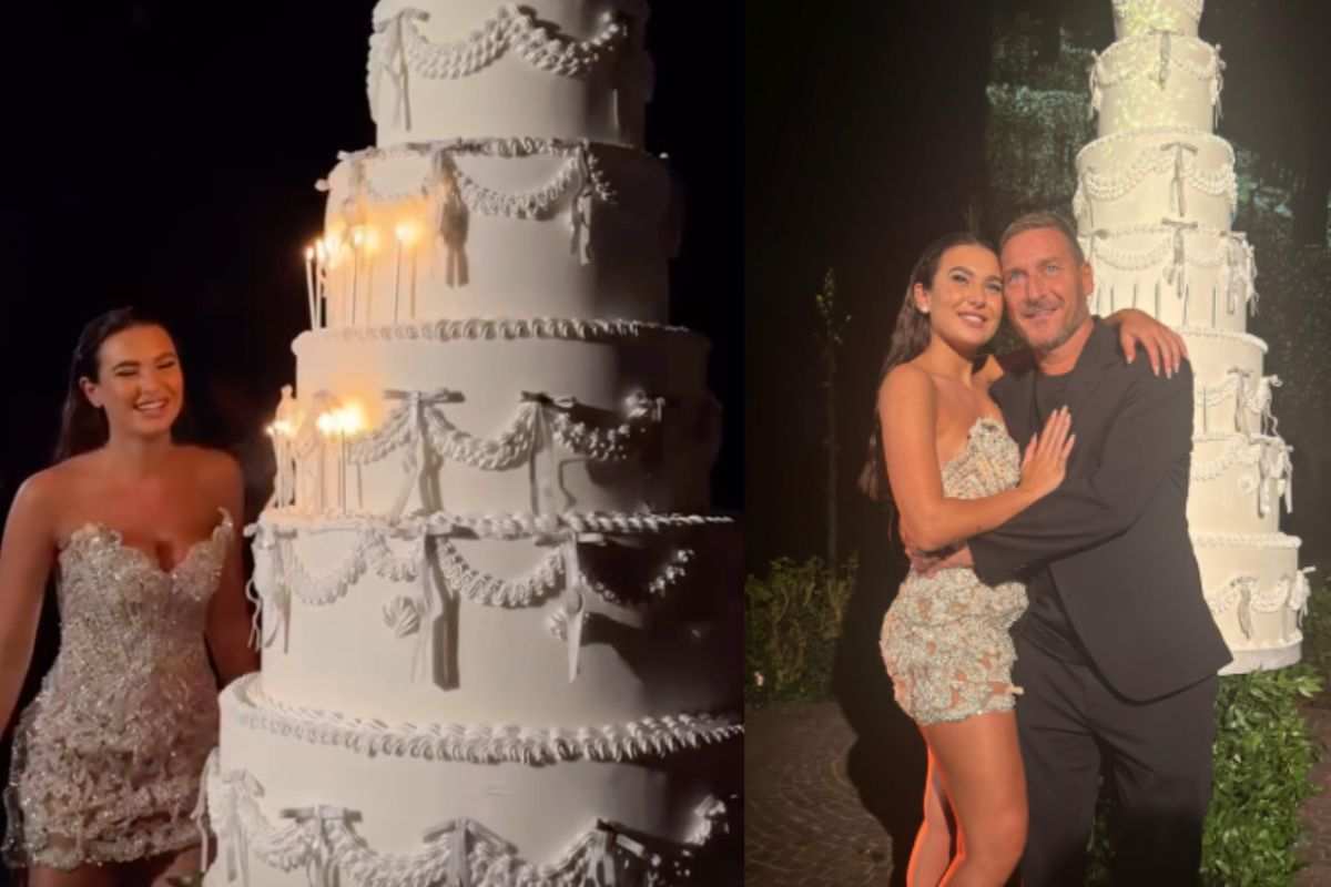 La gigantesca torta, Chanel abbraccia il papà