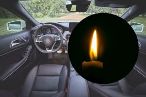 interno auto e una candela