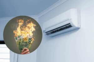 condizionatore e soldi bruciati nel cerchio